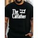 thumbnail image 1 of Men's cat dad printed short-sleeved T-shirt, comfortable and casual elastic crew neck top, suitable for men's outdoor activities, 1 of 7