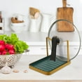 thumbnail image 5 of Kitchen Pot Lid Spoon Rack Countertop Storage Household Spatula Chopping Board Drain (single Cover Black) 1pc Holder for Pots Organizer Stand Plastic, 5 of 6