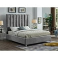 thumbnail image 4 of Maklaine Contemporary Solid Wood and Velvet King Bed in Gray, 4 of 6