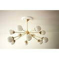 thumbnail image 5 of 12 Light Globe Mid Century Brass Sputnik chandelier light Fixture, 5 of 10