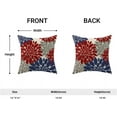 thumbnail image 4 of Red Navy Blue Pillow Covers 16x16 Inch Set of 2 4th of July Dahlia Floral Decor Throw Pillows Summer Modern Geometry Flower Outdoor Decorative Cushion Cases for Sofa Couch Bed Decorations, 4 of 6