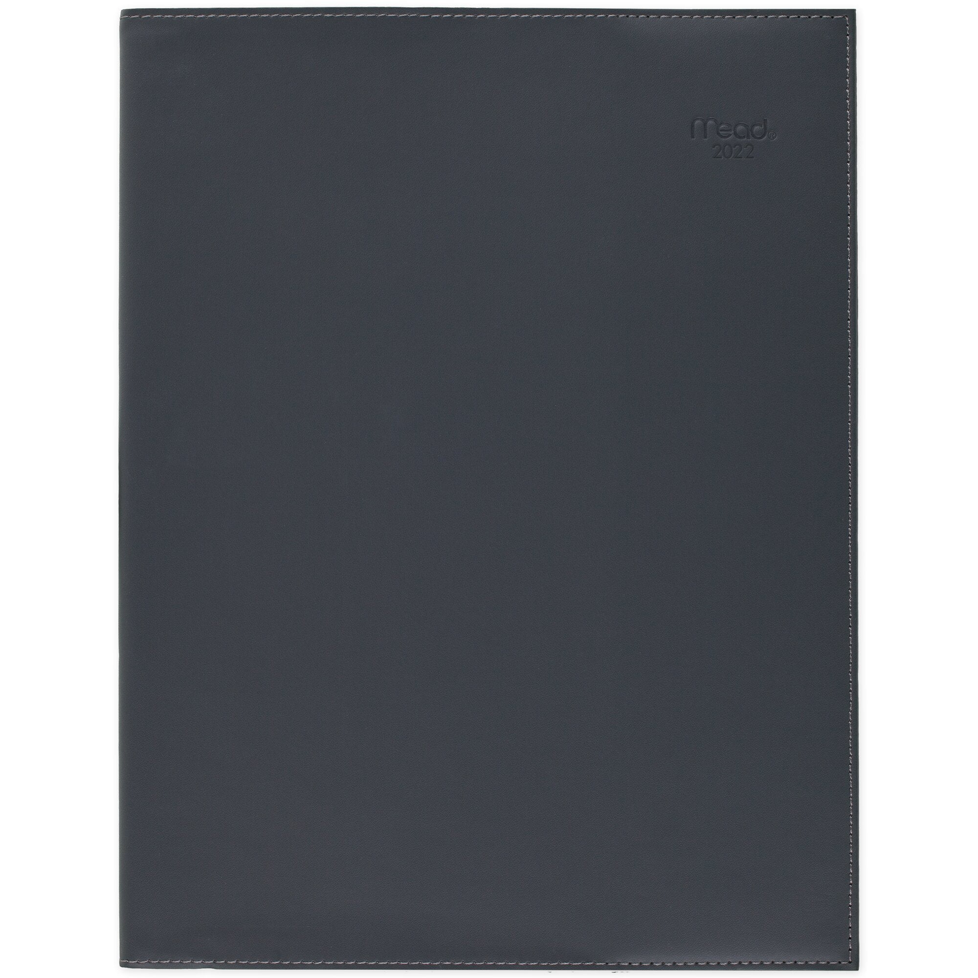 Mead 2022 Faux Leather Monthly Planner Gray Large 8 12 x 11 - Regular Year