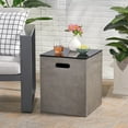 thumbnail image 2 of Samuel Outdoor Modern Tank Holder Side Table, Light Gray, Gloss Black, 2 of 9