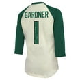 thumbnail image 3 of Women's Majestic Threads Ahmad Sauce Gardner Cream/Green New York Jets Player Raglan Name & Number Fitted 3/4-Sleeve, 3 of 3