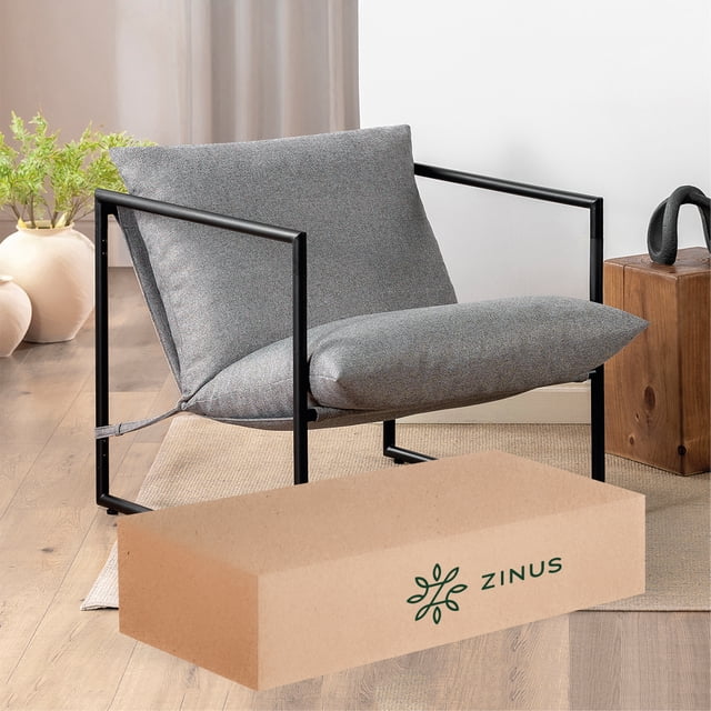 Silla de Metal Zinus Aidan con Cojines de Memory Foam Color Gris Claro