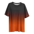 thumbnail image 5 of Htigea Plus Size T Shirts for Women Gradient Color Short Sleeve Crewneck Tee Casual Loose Fit Daily Pullover Tops Orange XXXXXL, 5 of 6