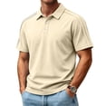 thumbnail image 2 of BRANROY Men's Short Sleeve Golf Polo - Shirt Casual Collared Top for Men, Lightweight Breathable Summer Shirts, Father's Day Gift, Mens Casual Shirts,Beige,L, 2 of 8