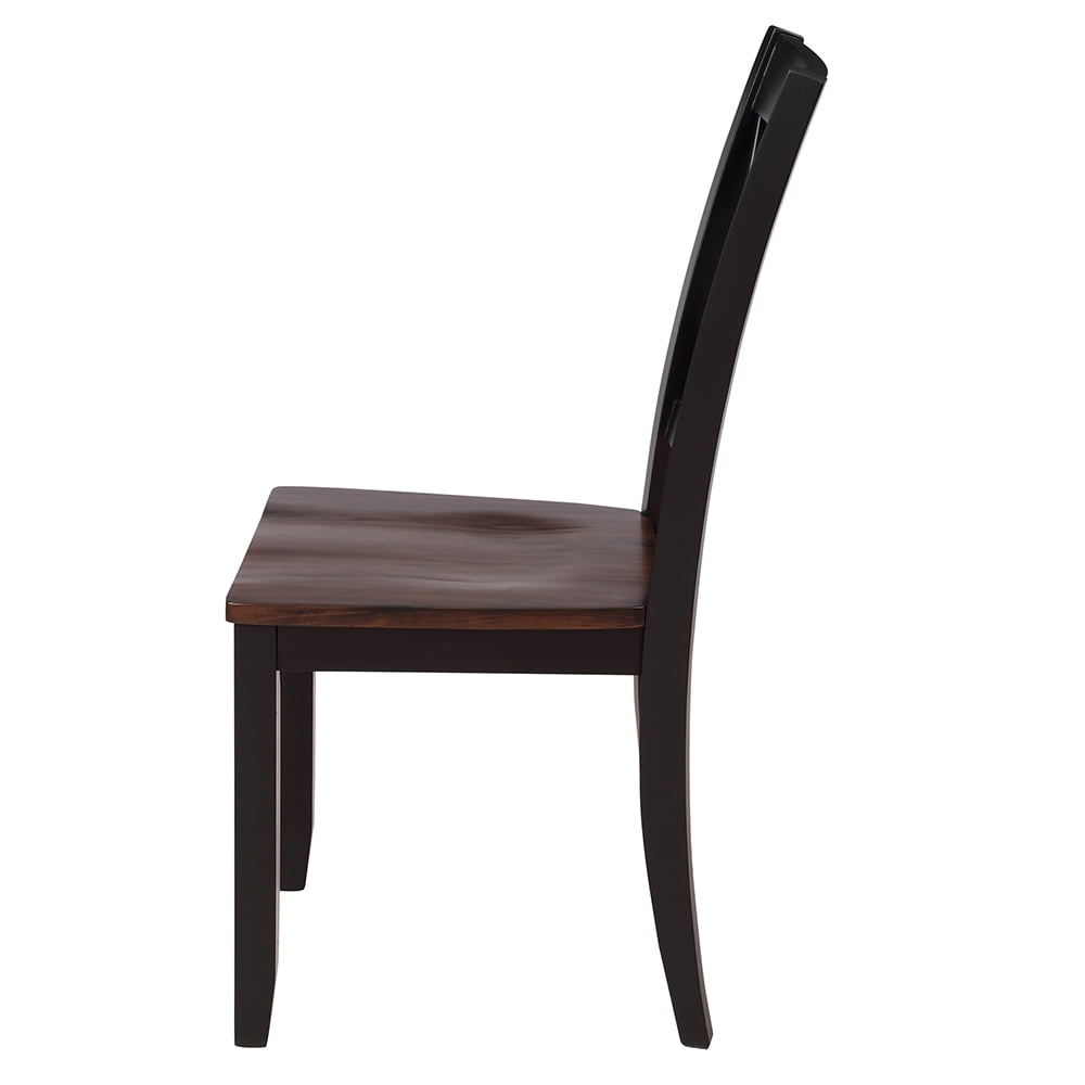 Kepooman 5-Piece Wooden Dining Table Set, Black & Cherry Kepooman 5-Piece Wooden Dining Table Set, Black & Cherry