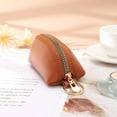 thumbnail image 3 of Women Leather Coin Purse Lady Solid Color Zipper Luxury Clutch (Black), 3 of 7