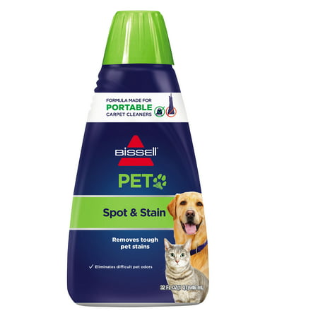 BISSELL 2X Pet Stain & Odor Formula for Portable Carpet Cleaning, 32 oz, (Best Way To Remove Pet Stains And Odors From Carpet)