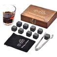 thumbnail image 3 of Caja de madera piedra de whisky whisky hielo vino piedra piedra negra Cubo de hielo Caja de Navidad piedra de vino helado, 3 of 3