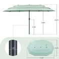 thumbnail image 6 of Ainfox 15ft Large Patio Umbrella, 3-Tiers Outdoor Double-Sided Rectangle Market Heavy Duty Umbrellas, Light Green, 6 of 11