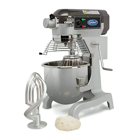 General Foodservice Planetary Stand Mixer, 20 Quart, with Guard and Standard Accessories, 120V, 1.5 HP, in Stainless Steel (GEM120)