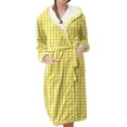 thumbnail image 1 of Women's Fleece Plush Robe Long Warm Plush Bathrobe Loungewear Jacket Printed Comfort Robe, 1 of 5