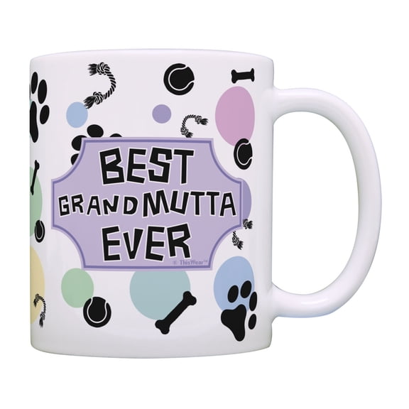 ThisWear Dog Themed Gifts Best Grandmutta Dog Cup Dog Related Gifts Dog Grandma Coffee Mug Multi