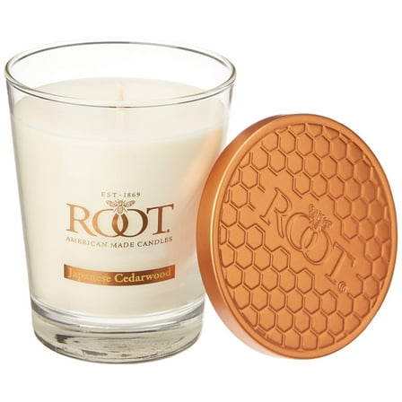 ROOT Candles Scented All Natural Beeswax Blend 10.5 oz Lg. Veriglass Filled Container, Japanese Cedarwood, 1 ea.