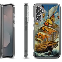 Shockproof Protective Phone Case Cover for Samsung Galaxy S25 FE, by OneToughShield - Butterfly Ship