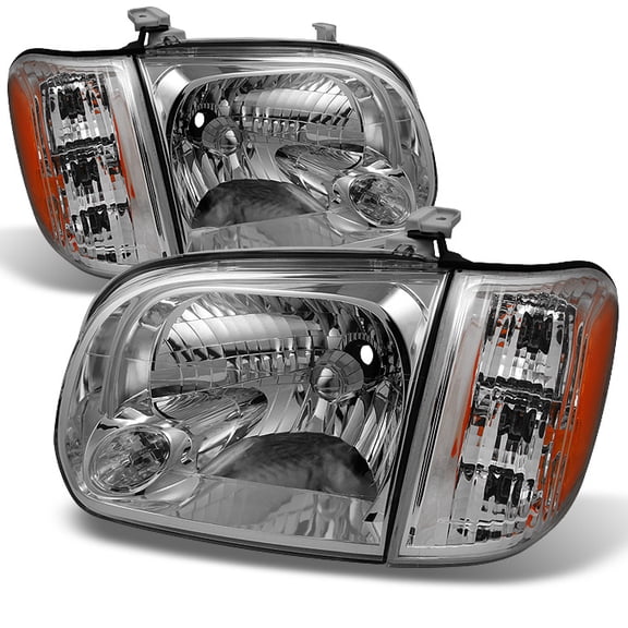 AKKON - For 2005 2006 Toyota Tundra Double | Crew Cab Headlights With Corner Lights Driver   Passenger Side Pair