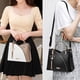 thumbnail image 3 of Bolso GEEK para mujer, nuevo, de piel sintética, moderno, con diseño de bloques de color irregulares, bandolera de gran capacidad, bolso de mano para mujer, 3 of 5