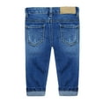 thumbnail image 2 of KIDSCOOL SPACE Baby Girl Boy Jeans,Little Kid Elastic Band Inside Ripped Denim Pants,Light Blue,18-24 Months, 2 of 6