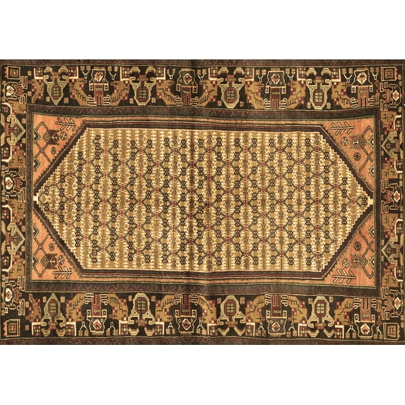 Ahgly Company Indoor Rectangle Persian Brown Traditional Area Rugs, 7' x 9'