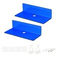 thumbnail image 1 of Paquete de 2 estantes de acrílico para pared, estantes flotantes azules de 9 pulgadas, 1 of 6