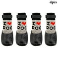 thumbnail image 2 of Bangcool Dog Socks Knit Nonslip 4PCS Letter Pattern Pet Shoes Dog Paw Protector for Home, 2 of 10