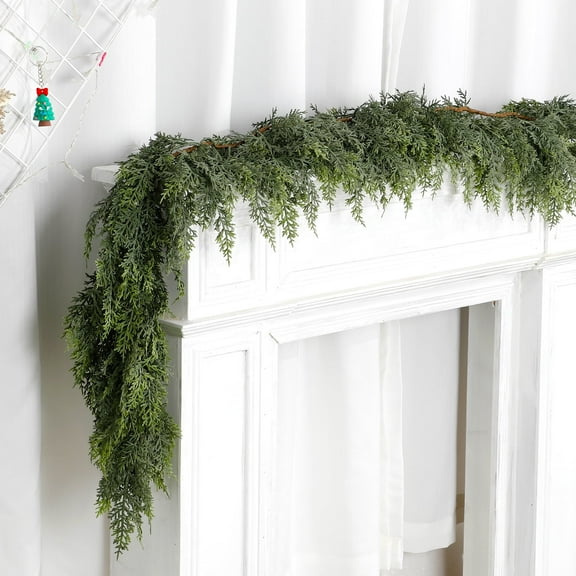 Real Touch Cedar Garland Artificial Christmas Indoor Outdoor Holiday Decor