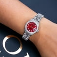 thumbnail image 2 of Pre-Owned Rolex Datejust 26MM 6916 Red Diamond Dial Diamond Bezel Stainless Steel Full Diamond Jubilee Bracelet, 2 of 9
