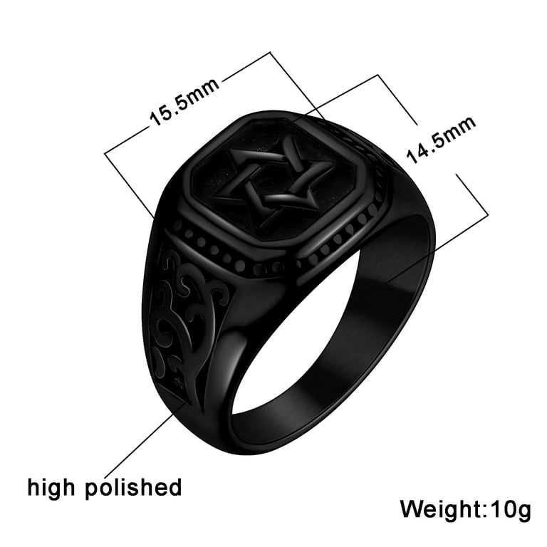 Star of David Stainless Steel Ring photo 3