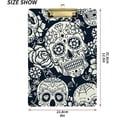 thumbnail image 3 of Coolnut 12"x9" Skull Clipboard A4 Size Standard Size Clipboards Decorative Clipboard with Low Profile Metal Clip for Office, School, Nurses, Students, 3 of 7