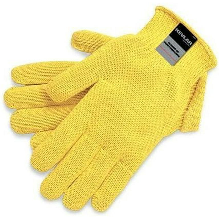 G & F Cut-Resistant 100 Percent DuPont Kevlar Gloves, Color Yellow
