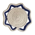 thumbnail image 2 of Rope Trivet Octagon heat resistant pad Heat Resistant Pot Holder Macrame Table Mat for Kitchen Dining Christmas Halloween Decor Set of 2 Cotton Placemat for Serving Dishes, Blue, Pot Holder Mat, 2 of 6
