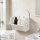 thumbnail image 1 of Estante de almacenamiento sin taladro montado en la pared, estantería organizadora multifuncional, madera blanca, 24,9x20,8x15,8 cm, resistente y fácil de instalar, baño cocina y dormitorio, 1 of 6