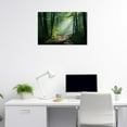 thumbnail image 3 of ZHONGYUTONG Green Forest Canvas Wall Art Sunshine Through Forest Road Picture Prints Morning Sunrise Paintings Nature Landscape Wall Decor Framed (20.00" x 30.00"), 3 of 6