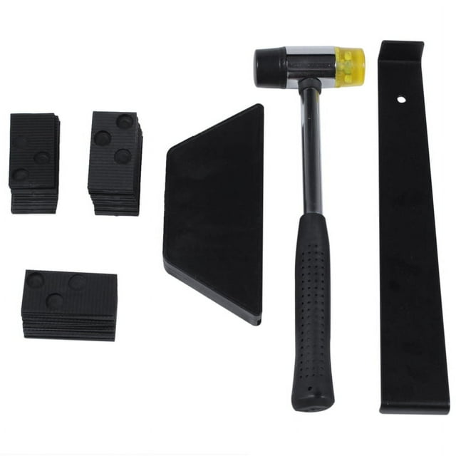 Kit de instalación de pisos de madera laminada con 30 espaciadores, taco de impacto, barra de tracción y mazo