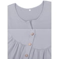 thumbnail image 6 of Women's Plus Size Henley V Neck Button up Tunic Tops Casual Short Sleeve Blouse Shirts, 6 of 7