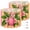 Color 2, variant on Boho Drum Lampshades 13"x13"x10" Pink Lemon Cherry Blossoms Green Leaves Pastel Striped Light Shade for Table Lamps Floor Lamp Shades Replacement Assembly Required