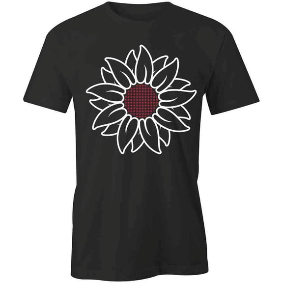 Red Sunflower T-Shirt | Pretty Flower Black Tee Gift