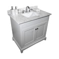 thumbnail image 3 of Montary 31inch bathroom vanity top stone carrara white new style tops with rectangle undermount ceramic sink and back splash with 3 faucet hole for bathrom cabinet, 3 of 3