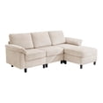 thumbnail image 2 of AUNEKIV Modular Sectional Sofa with Movable Ottoman, L-Shape 3-seat Storage Couch for Living Room, Beige, 2 of 7