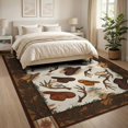 thumbnail image 3 of ODIKA Design With Cowgirl Hat And Antler Motif Rustic Cabin Farmhouse Playful for King Size Bedroom, Master Suite, Under Bed, Foldable Easy Care, 3 of 7