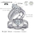 thumbnail image 2 of Wedding Ring Sets His And Hers Couples Women and men S925 Sterling Silve Wedding Bands, 2 of 9