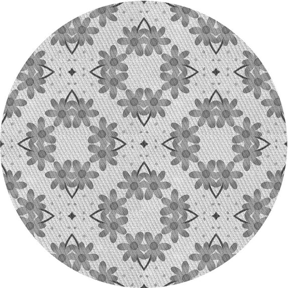 Ahgly Company Machine Washable Indoor Square Transitional Gunmetal Gray Area Rugs, 3' Square