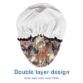 thumbnail image 4 of Shower Caps,Brown Chicken Chick Egg Pattern Waterproof Shower Cap for Women 4 Pieces,Double Reusable Hair Cover for Shower PEVA Elastic Stretch Hem, 4 of 7