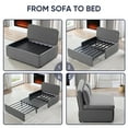 thumbnail image 3 of Mjkone Twin Sleeper Sofa Bed, Pull Out Bed with Cushions for Apartment/Small Space, Upholstered Futon Sofa Bed, Light Grey, 3 of 12