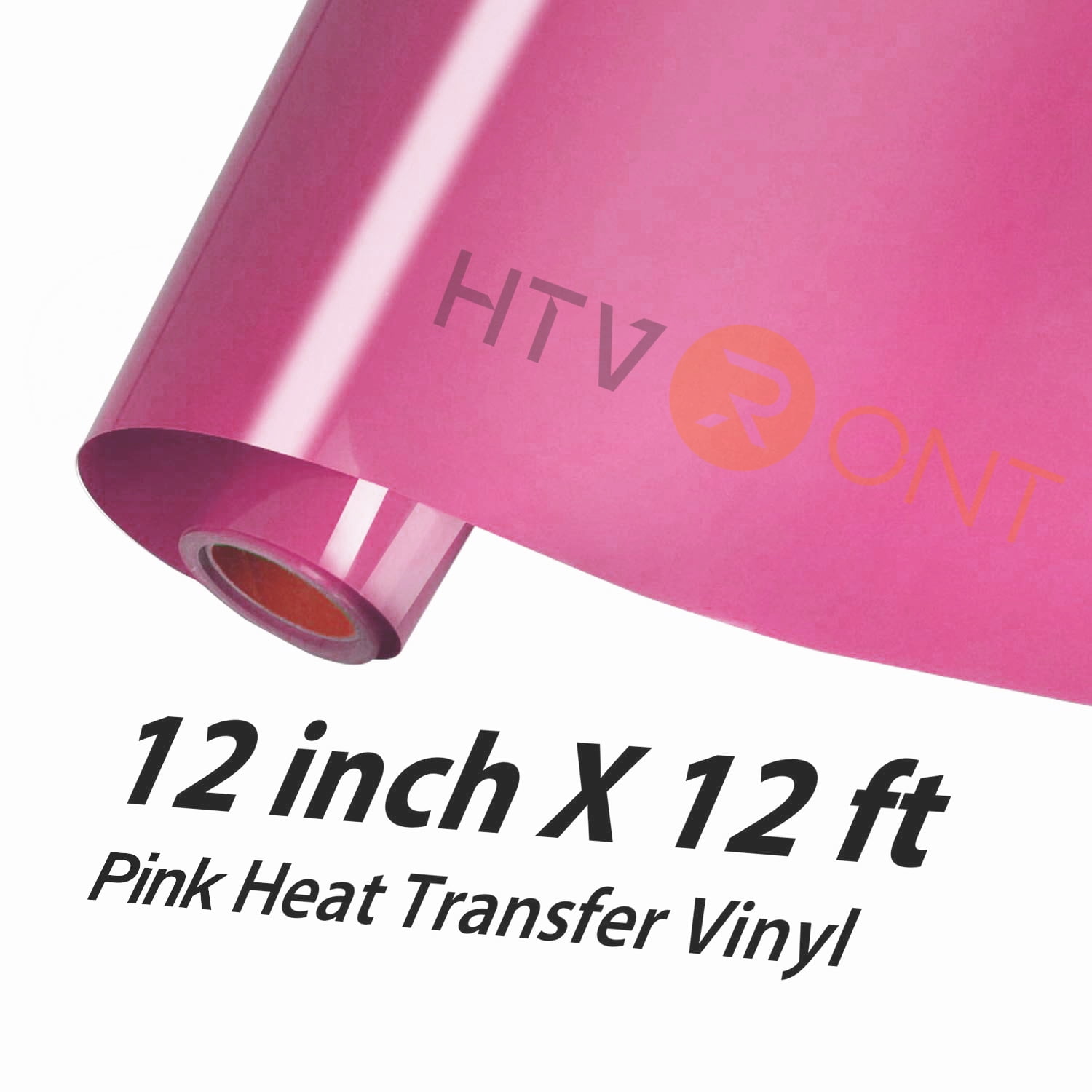 TUMIYA Pink Heat Transfer Vinyl Roll, 12 in x 8 ft Pink HTV Vinyl, Adhesive Glossy Pink Iron on Vinyl for T-shirt(Pink, 12 inch x 8 Feet)