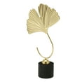 thumbnail image 3 of Adornos de Hojas de Ginkgo, Escultura de Hojas de Metal de Tamamo Pequeño Detalla exquisitos Dorados Con Base de Madera para la Oficina, 3 of 7