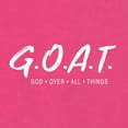 thumbnail image 6 of Wild Bobby, Goat God Over All Things Inspirational/Christian Women Slim Fit Junior Tee, Raspberry, Small, 6 of 6