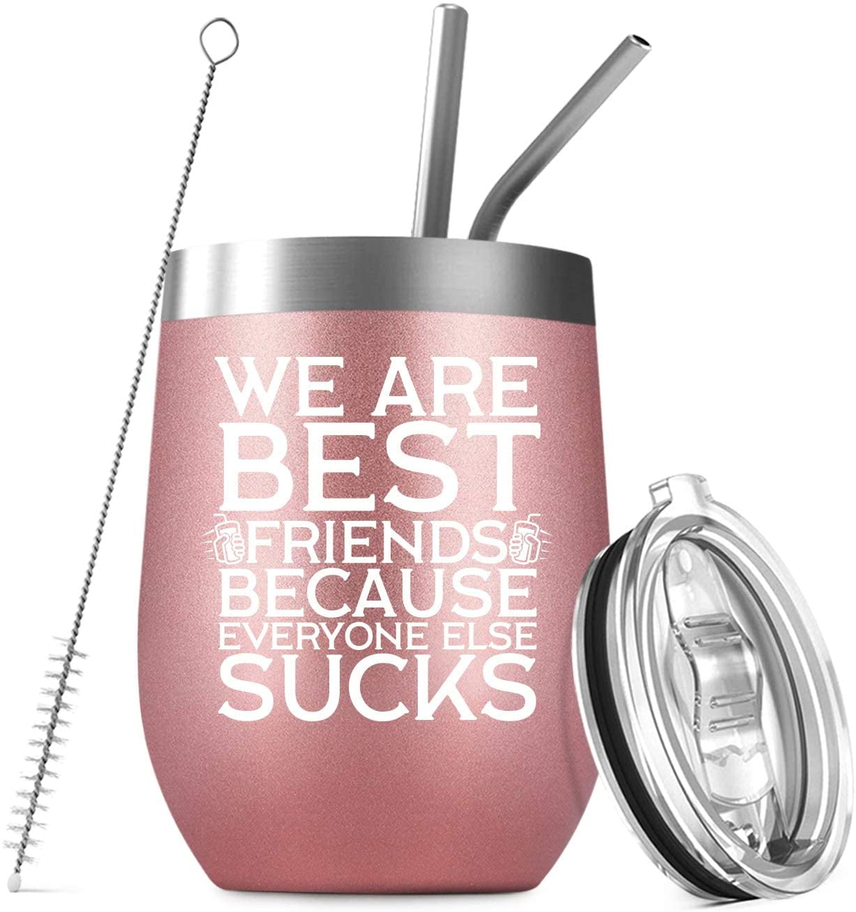 Funny Everything Is Fine Quote Wine Tumbler Unique 12oz Pink 